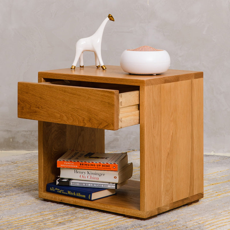 The Solid Wood Bedside Table - Oak